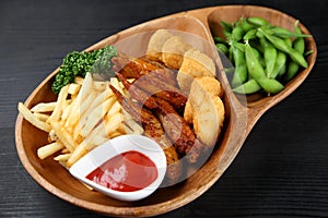 Healthy snack food combo plate