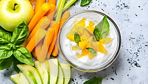 Healthy Snack Dip with Fruit & Veggies