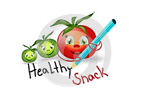 Healthy Snack with tomatoes photo