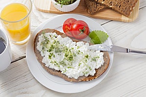 Healthy spring summer low fat breakfast