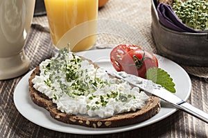 Healthy spring summer low fat breakfast