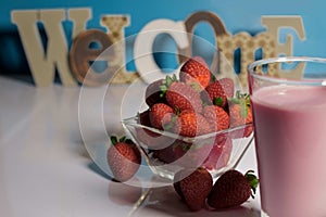 healthy strawberry juice photo
