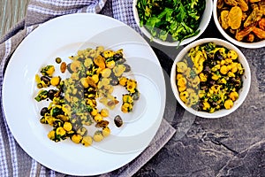 Healthy Summer Chickpea and Bean Dahl Vegetarian Salad photo