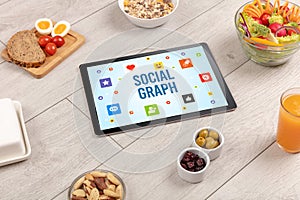 Healthy Tablet Pc compostion, social networking concept photo