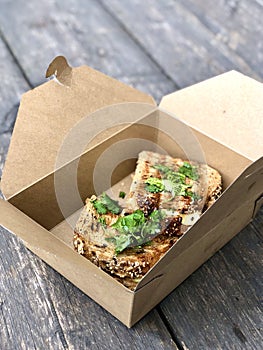 Healthy take away food lunch or edible snack
