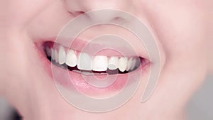 Healthy teeth, dental care and dentistry, perfect natural white toothy female smile closeup, cleaning and teeth