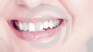 Healthy teeth, dental care and dentistry, perfect natural white toothy female smile closeup, cleaning and teeth
