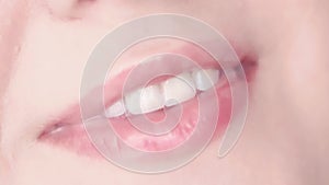 Healthy teeth, dental care and dentistry, perfect natural white toothy female smile closeup, cleaning and teeth whitening