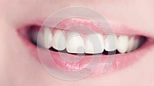 Healthy teeth, dental care and dentistry, perfect natural white toothy female smile closeup, cleaning and teeth whitening