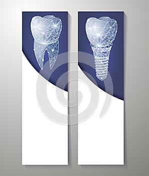 Healthy teeth and dental implant. banners design. Can use for marketing