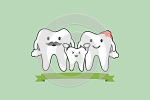 Healthy teeth family smile and happy, dental care concept