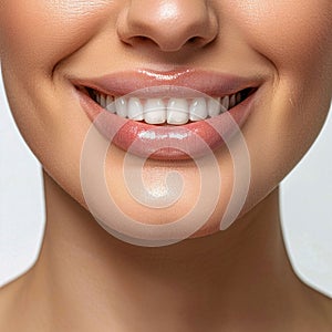 Healthy Teeth Smile Close-up. Generative ai