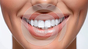 Healthy Teeth Smile Close-up. Generative ai