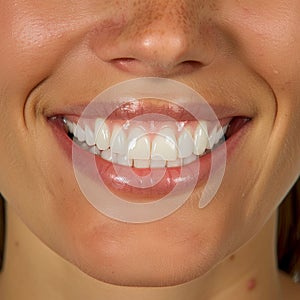 Healthy Teeth Smile Close-up. Generative ai