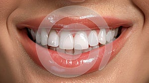 Healthy Teeth Smile Close-up. Generative ai