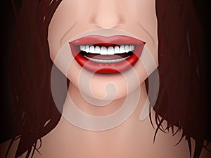 Healthy Teeth White Smile Woman Close Up