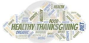 Healthy Thanksgiving word cloud.