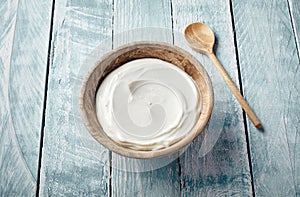 Healthy thick creamy natural Greek yogurt