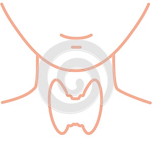 Healthy thyroid gland body organ silhouette line icon