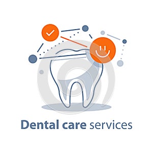 Healthy tooth, dental care, stomatology services, protection concept