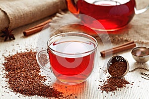 Healthy traditional herbal rooibos beverage tea photo