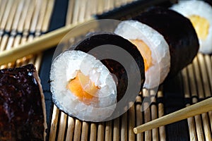 Healthy traditional japanese Sushi rolls