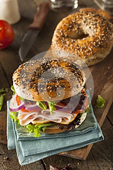 Healthy Turkey Sandwich on a Bagel