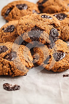 Healthy vegan cookies with chocolate.