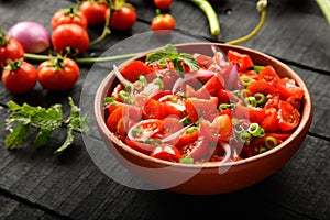 Summer salad with fresh vegetables