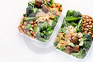 Healthy vegan lunch box. Clean diet eating concept
