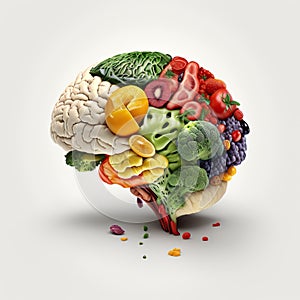 Healthy Vegetable Brain Metaphor. Generative AI