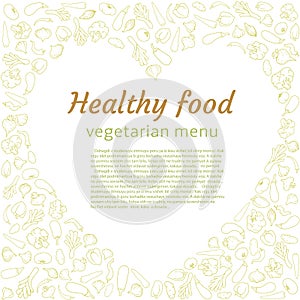 Healthy vegetable heart. Vegetarian menu.