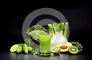 Healthy vegetable juices for refreshment photo