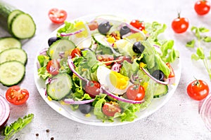 healthy vegetable salad with fresh lettuce