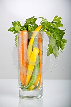 Healthy vegetables in a glass