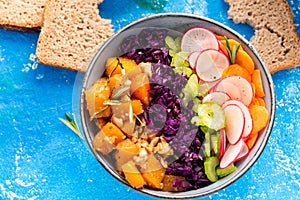 Healthy Vegetarian Bowl with Colorful Vegetables