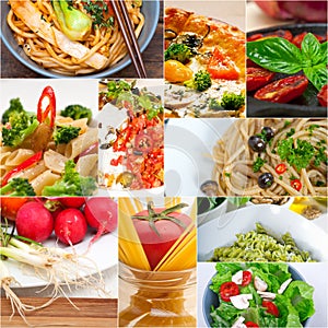 Healthy Vegetarian vegan food collage