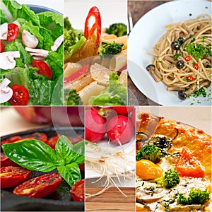 Healthy Vegetarian vegan food collage