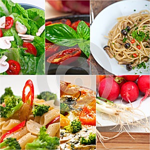 Healthy Vegetarian vegan food collage