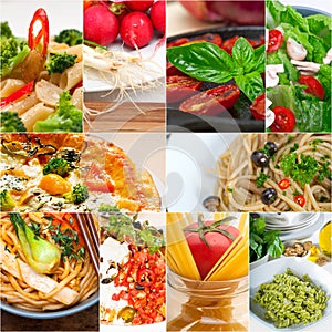 Healthy Vegetarian vegan food collage