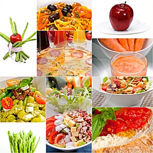 Healthy Vegetarian vegan food collage