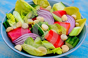 Healthy Vegetarian or Vegan Macadamia Nut Salad