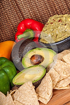 Healthy Vegtables and guacamole photo