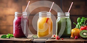 Healthy Vibrant Smoothie Jars