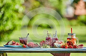 Healthy, vibrant summer berry desserts picnic