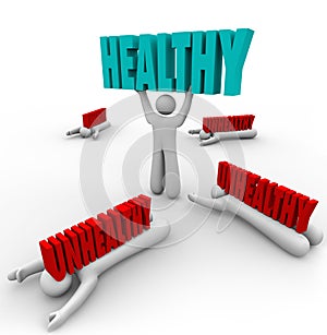 Healthy Vs Unhealthy One Person Good Health Fitness