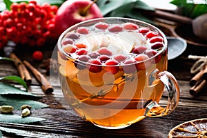 Healthy warming ginger cranberry tea photo