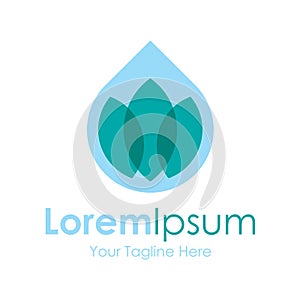 Healthy water droplet spa icon simple elements logo