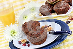 Healthy whole wheat Morning Glory muffins