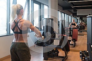 Healthy Woman Doing Exercise For Shoulders